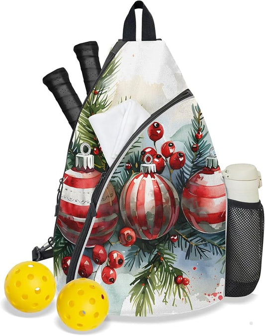 Pickleball Bag for Women Men Adjustable Crossbody Sling Backpack Hold Paddle Accessories