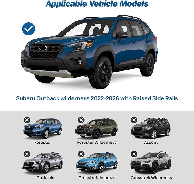 JOYTUTUS 300lbs Lockable Roof Rack Cross Bars Compatible with Subaru Outback Wilderness 2022-2025 (Only Fit Wilderness), Heavy Duty Aluminum Anti-Theft Roof Rails Crossbars Luggage Racks