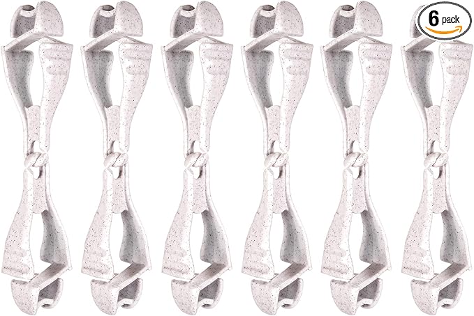 Ergodyne Squids 3400 Glove Clip Holder with Dual Clips, 6-Pack, Granite