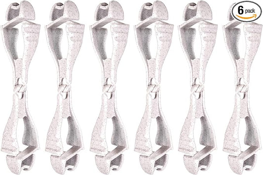 Ergodyne Squids 3400 Glove Clip Holder with Dual Clips, 6-Pack, Granite