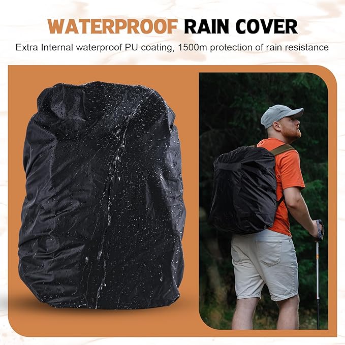 Goture Fishing Backpack, 78L 600D Water-Resistant Insulated Tackle Backpack with Cooler, Rod Holders, 8 Lure Pockets, Rain Cover, Gear Storage Large Fishing Bag for Camping Hiking(Without Tackle Box)