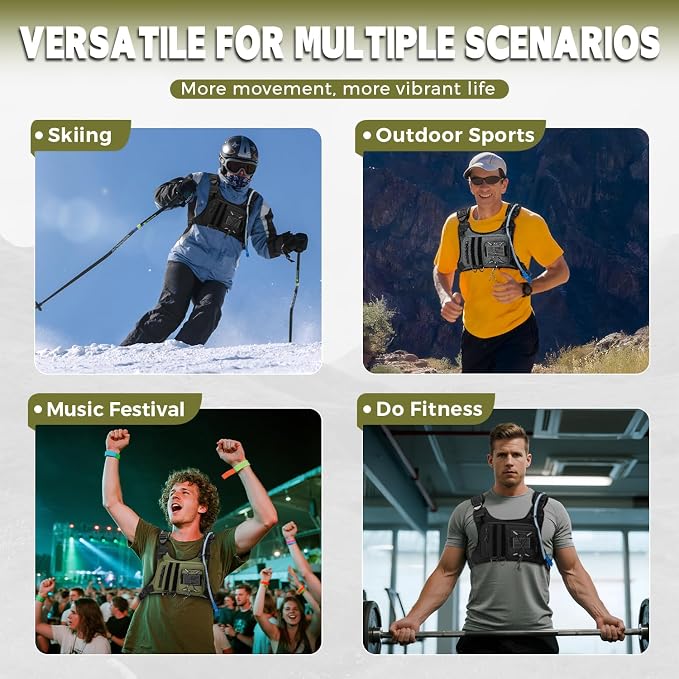 Outdoor Hydration Vest for Running & Hiking, Lightweight Breathable Water Backpack with 2.0L Bladder, Bounce-Free Chest Pack for Marathon, Cycling, Trekking for Men and Women