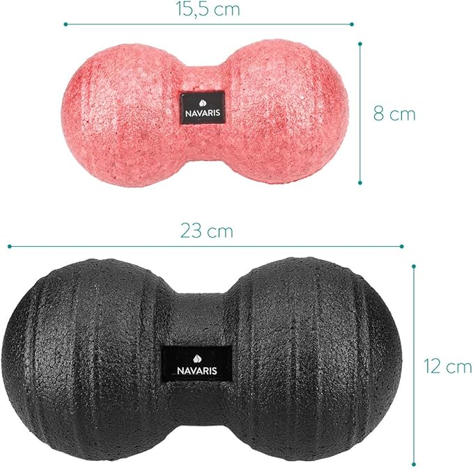 Navaris Double Massage Ball - Peanut Shaped Self-Massage Balls Trigger Point for Muscle Relaxation - Peanut Balls