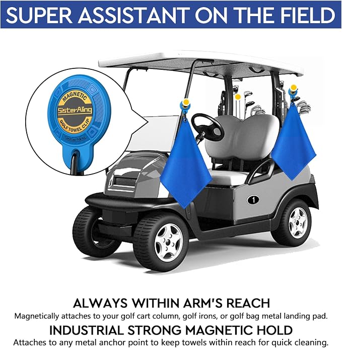 Water Telescopic Golf Ball Retriever and Magnetic Clip for Golf Towel