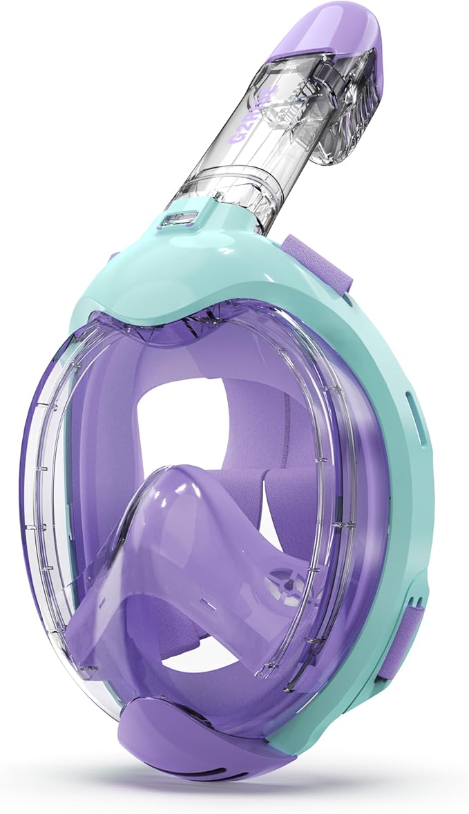 G2RISE Kids Snorkel Mask Full Face Snorkel Set, Snorkeling Gear for Kids with 180 Degree Panoramic View, Anti-Leak & Anti-Fog
