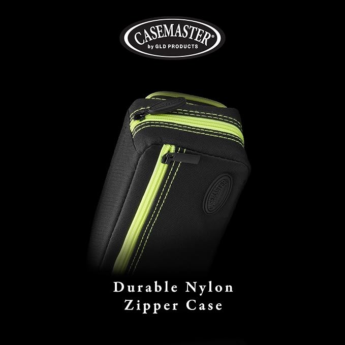Casemaster Plazma Pro, 6 Dart Case for Soft and Steel Tip Darts, Features Large Front Mobile Device Pocket, Built-In Storage Tubes and Pockets for Flights, Tips, Shafts, and Personal Items
