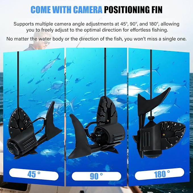 Underwater Fishing Camera, 5.0 Inch Fish Finder Depth Finder, Portable Fishfinder with 800 * 480 HD Display, 100FT/Waterproof IP68, for Kayak/Boat/Ice Fishing, Includes Transducer & Mounting Kit