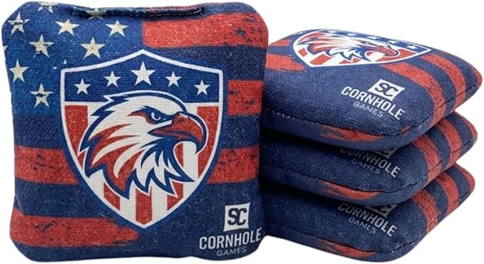 Professional Dual Sided Cornhole Bags- 16 oz 6x6 w/Premium Resin Fill - Official Tournament Slide/Stick Pro Bean Bags - Regulation/Approved