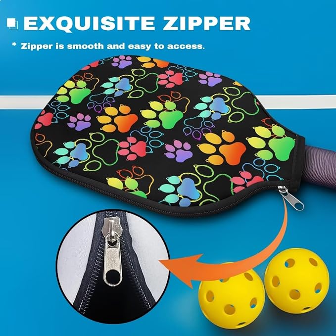 Blue Camo Corgi Pattern Print Pickleball Paddle Covers Only Paddles Holder Sleeve Fits Most Rackets