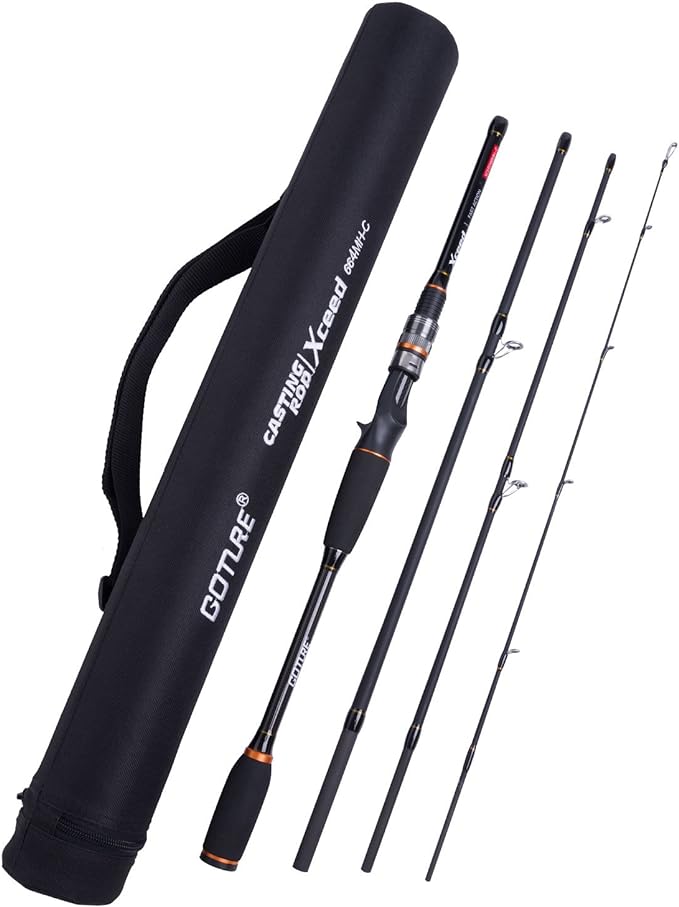 Goture 4-Piece Travel Carbon Fishing Rod M/MH Action 6.6-12ft Multi-Colors | Goture multi-spec travel fishing rods adopt upgraded high-grade carbon fiber blank with premium Fuji line guides