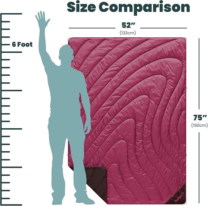 Rumpl Original Puffy 1-Person Blanket for Camping and Outdoors, Cactus Flower