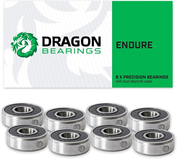 Fireball Dragon Skateboard Bearings Set 8 Pack - Fast 608 Longboard Bearings Set for Skateboards Inline & Roller Skates - Bearings for Skateboarding Guaranteed for Life