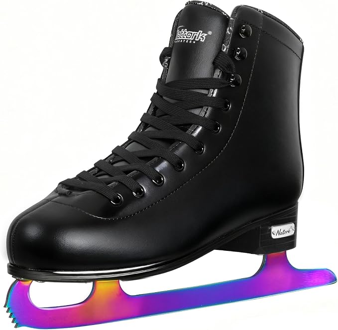 Nattork Figure Skates for Boys and Girls Excellence Stainless Steel Blades Ice Figure Skating with Enhanced Support Strength Performance and Ultimate Comfort