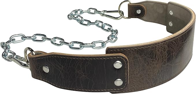 Heavy-Duty Leather Dip Belt with Steel Chain - Ultimate Accessory for Weighted Pullups, Dips, and Progressive Overload