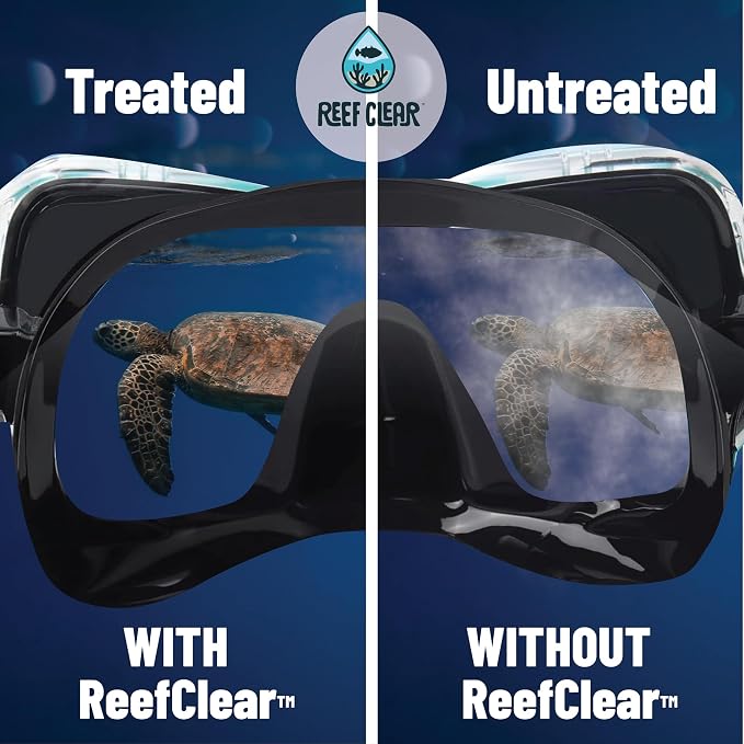 Powerful Anti-Fog Solution Investing in Plastic Clean-Up While Clearing Your View. Tear-Free, Plant-Sourced, Biodegradable, Reef-Safe, and in a Bio-Plastic Bottle for Snorkeling and Scuba Diving.