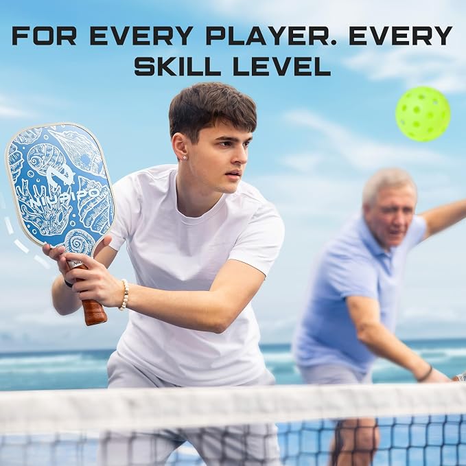 niupipo Pickleball Paddles Set of 2/4/1, USAPA Approved Carbon Fiber & Fiberglass Hybrid, Easy Power, Polypropylene Honeycomb Core, Cushioned 4.72" Grip, Bag/Cover, Pickleball Paddle Set for Men Women