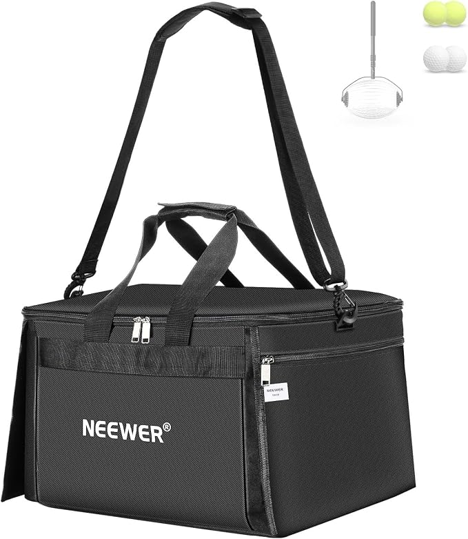 NEEWER Tennis Ball Hopper, Pickleball Retriever Collector Basket Cart Holder Tennis Court Equipment Accessory for Training Teaching