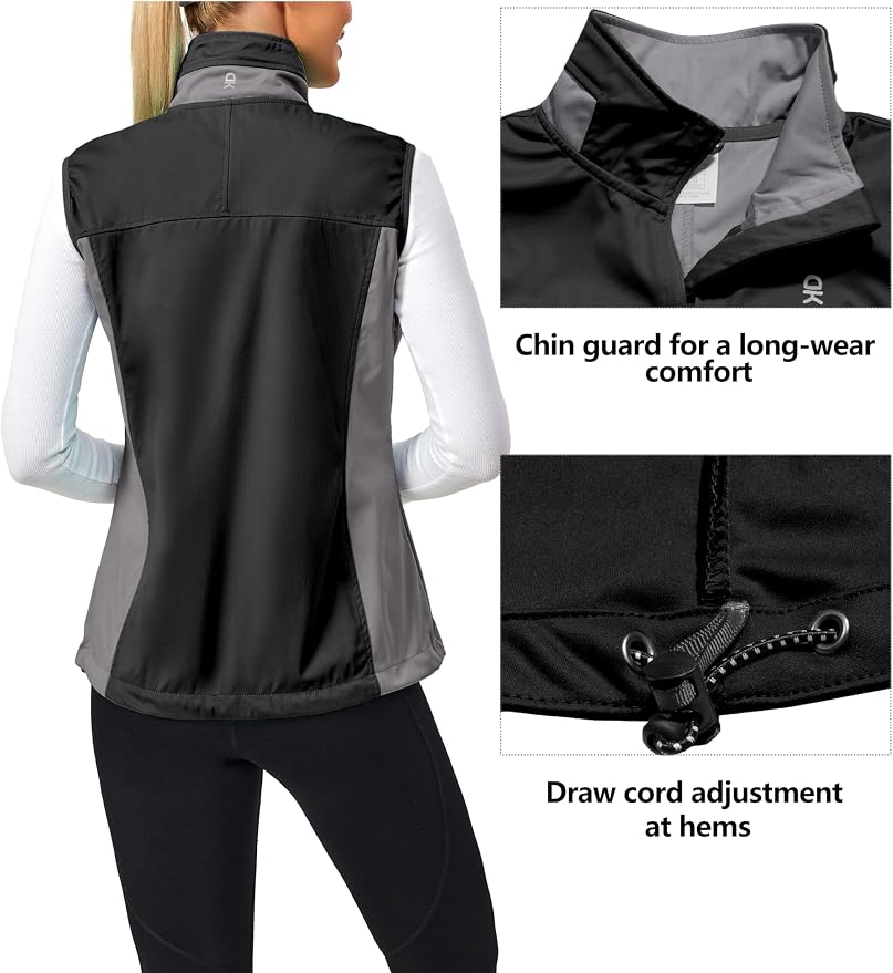 Little Donkey Andy Lightweight Cycling Vest Windproof Sleeveless Jacket for Women Water-Repellent Stretch Vest for Running