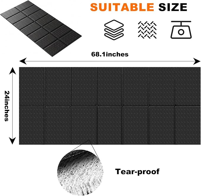 Stepwaver Walking Pad Mat for Carpet, 68"x24" Treamill Mat for Hardwood Floors, High Density, 0.2" Thickness, Folable, Floor Protection Mats for Bike, Elliptical, Treadmill