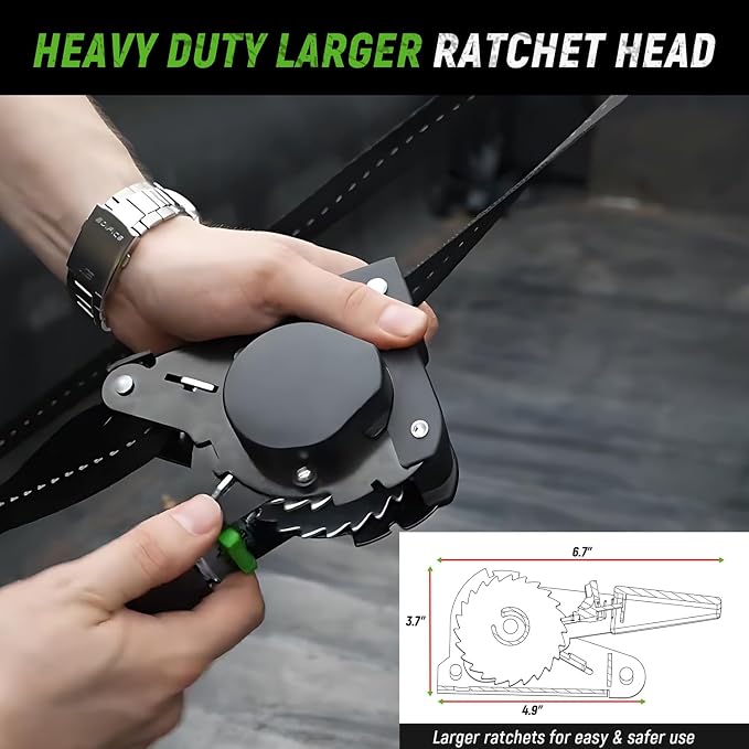 Retractable Ratchet Straps(4 Pack) - 1in x 10ft Self Retracting Ratchet Straps with Soft Loops, 1,500 lbs Break Strength Retractable Tie Down Straps, Easy Retract for Motorcyle, Cargo, Truck, Trailer