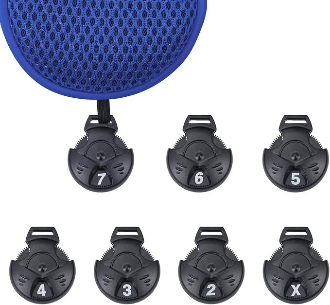 Andux 2pcs Long Neck Golf Hybrid Club Head Covers Dial No. Tag CTMT-02 | Mesh Breathable material | all the Same Size | Coloured Piping | Pull-On Closure