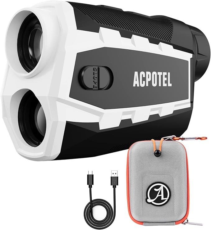 ACPOTEL Range Finder with Magnetic Golf Rangefinder Slope Switch with Yard/M Range Finder Golf with Scanning, Golf Rangefinder Fast Flag-Lock with Vibration, Type-C Charging (Magnetic+)