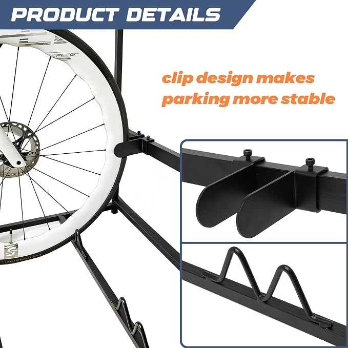 3 Bike Floor Stand, Heavy Duty Bicycle Storage Rack for Garage, Freestanding Bike Parking Station for Road Mountain Bike, Space Saving Indoor Organizer