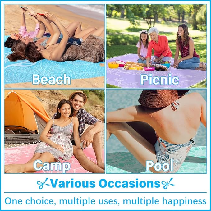 Vikumond Oversized Turkish Beach Towel Blanket XXL Cotton Sandproof Towels Boho Woven Extra Large Big Sand Free Giant Throw Blankets Huge Quilt XL Picnic Camping Necessities Cloud for Adult Gifts