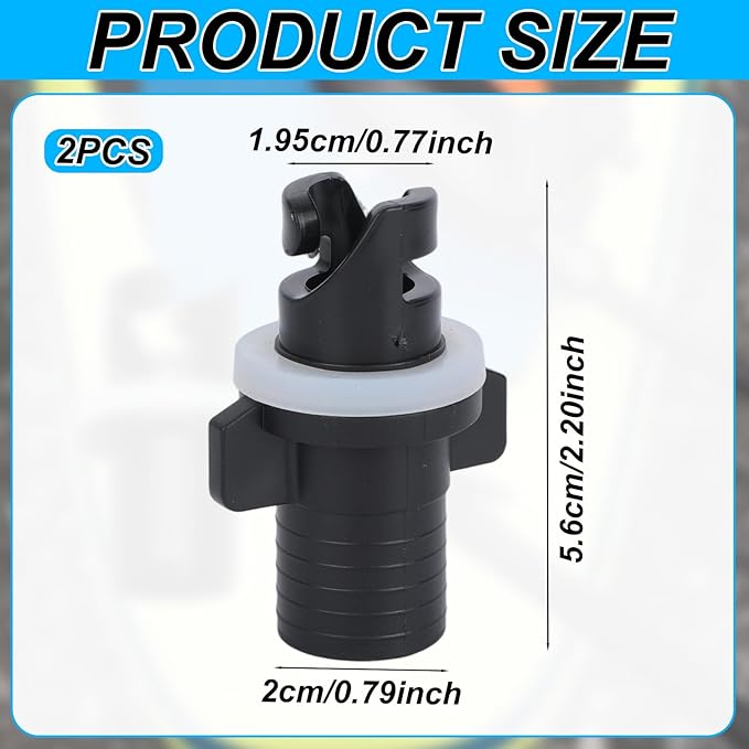 2pcs Inflatable Kayak Pump Adapter for Halkey-Roberts Valves, Paddle Board Pump Adapter Valve Nozzle Inflatable Boat Kayak Attachment