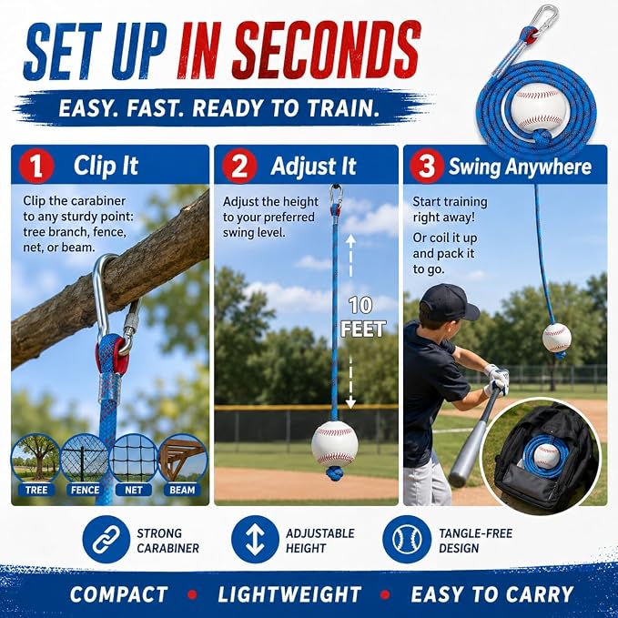 Baseball Softball Batting Swing Hitting Trainer Aid – Enhance Hitting Skills with Combined Tee and Front Toss for Easy Drills – Ideal for Improving Batting Precision