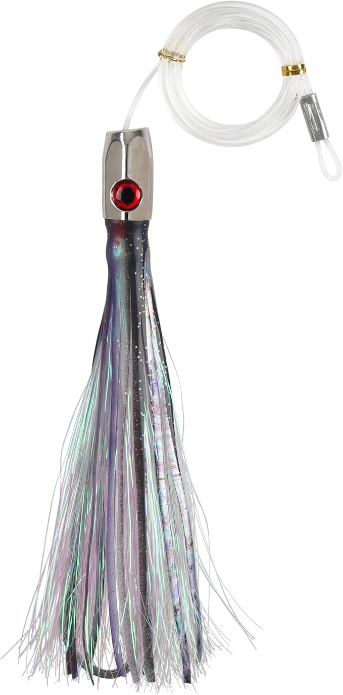 Trolling Lures Saltwater for Tuna Mahi Marlin Wahoo Dolphin Shark Offshore Trolling Baits with Squid Skirt Big Game Fishing Lures Deep Sea Squid Skirts Rig 6/9 inch