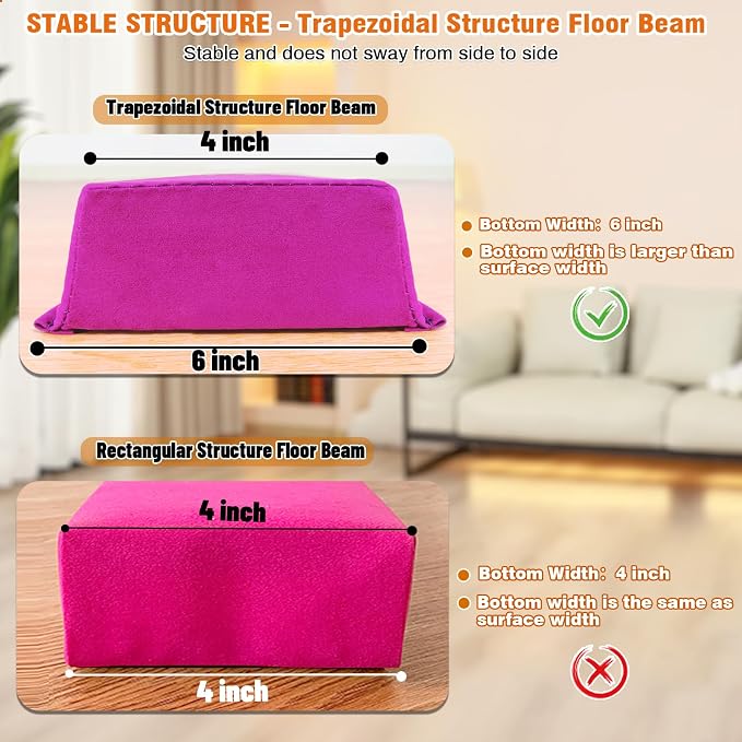MARFULA 6 FT / 8 FT / 9 FT Folding Gymnastics Beam Foam Balance Floor Beam - Extra Firm - Suede Cover - Anti Slip Bottom with Carry Bag for Kids/Adults Home Use