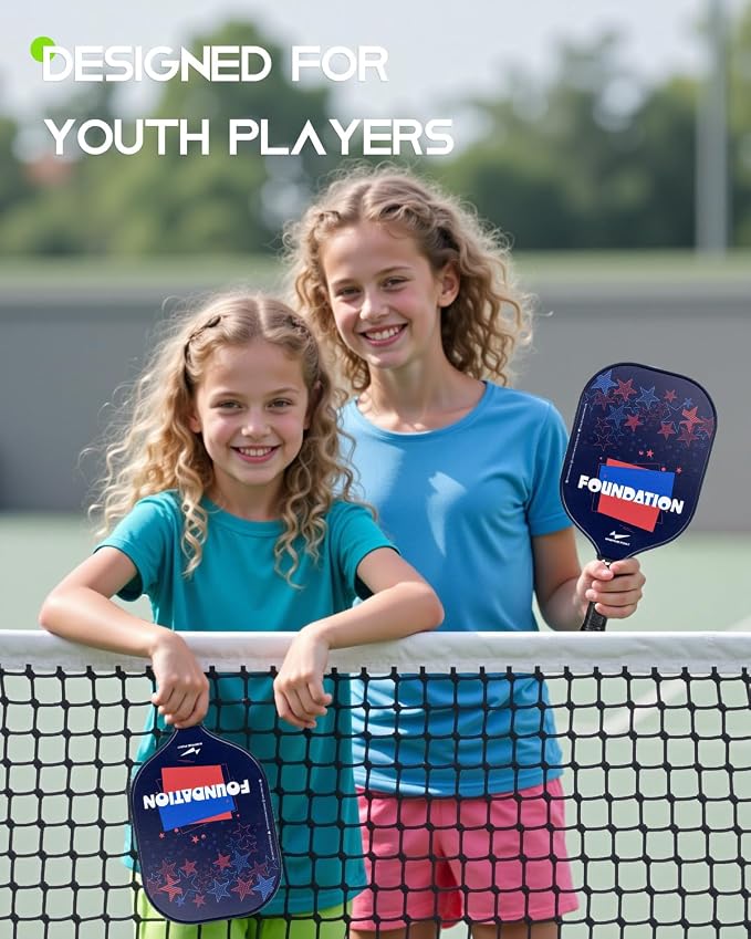 Warping Point Junior Pickleball Paddle – T700 Carbon Fiber Face, Lightweight Polymer Core, Designed for Kids 12 & Under and Teens 13+, Youth-Friendly Grip and Balanced Control