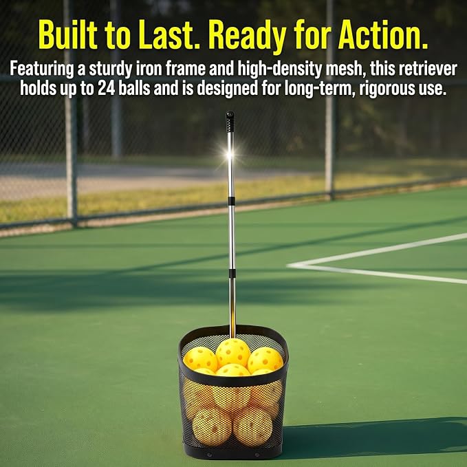 WIGERLON Pickleball Picker Upper, Pickleball Retriever Collector，Pickleball Ball Picker Hopper Tube, Pickleball Pickup Tube for Coach and Court Training