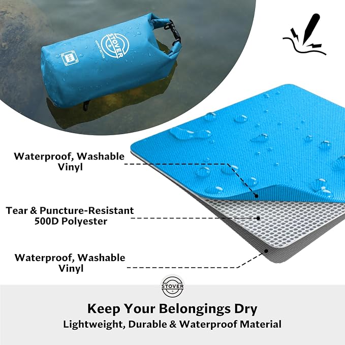 STOVER 5/10/25/30/40/55L Waterproof Dry Bag- Roll-Top Backpack w/Phone Case- Kayaking, Hiking, Camping, Boating- Men/Women