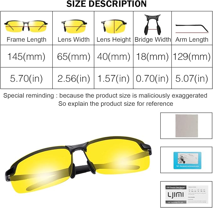 Polarized Photochromic Sunglasses for Men - UV Protection and Lightweight Sun Glasses for Driving Fishing