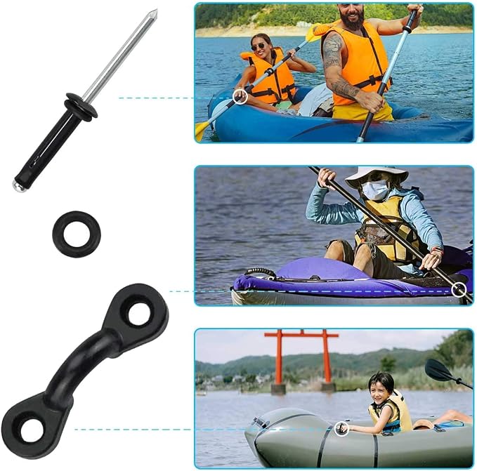 HLOGREE Kayak Handles 2/4 Pack,Kayak Carry Handle with Rivets,Kayak Replacement Handles,Kayak Handles for Emotion/Pelican/Hobie/Lifetime/sit on top/Ocean/Wilderness Accessories,Kayak Parts