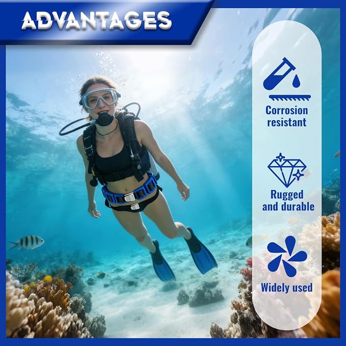 4 Pcs Scuba Weight Belt,Diving Weight Belt with Metal Block Buckle Coated Dive Weights Nylon Dive Belt Suitable for Free Diving