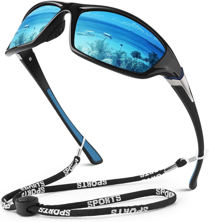 WEAROYO Polarized Sports Sunglasses for Men Women,Fishing Driving Rectangular Goggles UV400 Protection