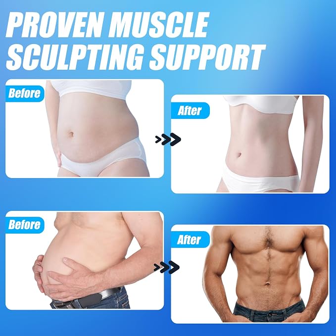 JUMPER Electronic Muscle Stimulator, ABS Stimulator, Ab Toning Belt Muscle Toner, Fitness Strength Training Workout Equipment for Men Women Black