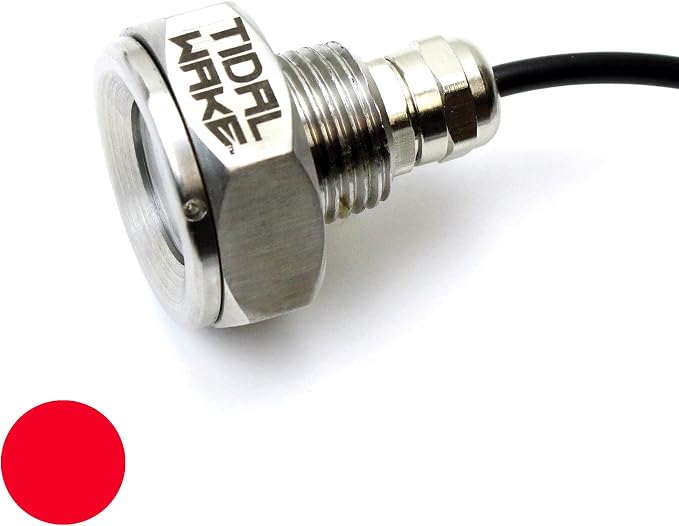 Tidal Wake IP68 LED Underwater Boat Drain Plug Light, Fits 1/2" NPT Threaded Drain, No Holes to Drill! Ultra-Bright Underwater Marine Lighting in Minutes! for Cruising, Fishing, Swimming (Green)