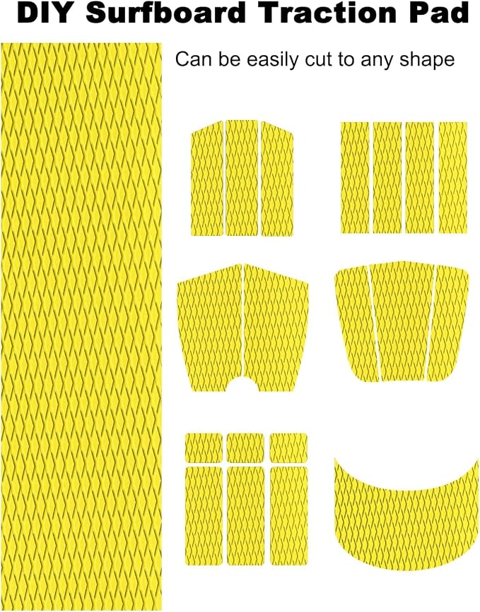 Hjdeck Universal Surfboard Pad EVA Foam Boat Flooring Decking Sheet Self-Adhesive Non-Slip Deck Grip Mat Marine Carpet for Yacht Boat Kayak Decking Golf Cart Fishing Boat RV Surfing Traction Pad