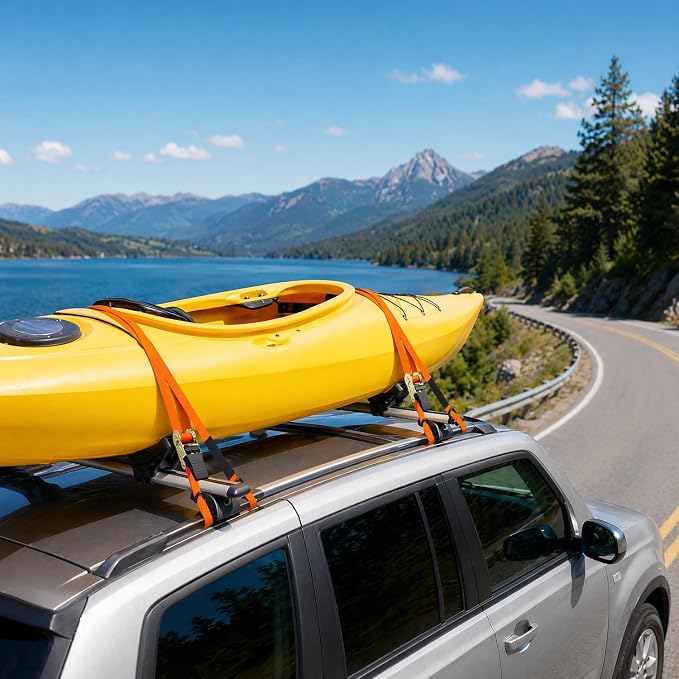 Ratchet Tie Down Strap 8-Pack 15 Ft - 500 lbs Load Cap with 1500 lbs Breaking Limit, Ohuhu Ratchet Tie Downs Logistic Cargo Straps for Moving Appliances, Motorcycle, Orange