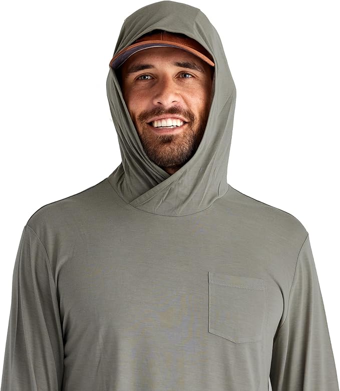 Free Fly Men's Lightweight Hoodie - UPF 20+ Sun Protection Hoodie for Men - Breathable Long Sleeve Sun Shirt for Fishing