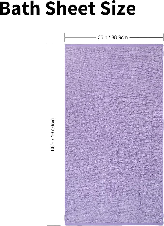 Everplush Diamond Collection Extra Large Bath Sheet Towel – 1 Pieces, Super Soft & Highly Absorbent, Quick-Drying. Perfect for Bathroom, Pool, Swimming Use (Lavender, 35" x 66" 1PK)