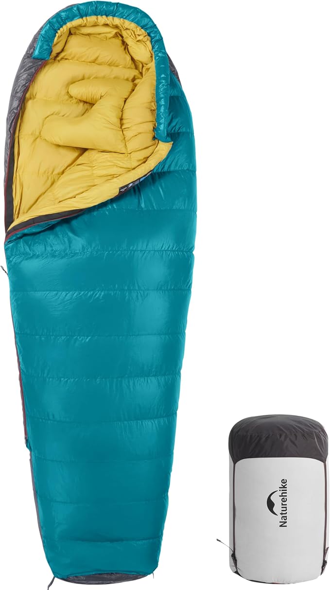 Naturehike 0 Degree RDS Down Mummy Sleeping Bag for Adults, 650 Fill Power, Cold Weather Backpacking Sleeping Bag for Camping, Hiking, -1℉ 18℉ 30℉, YKK Zipper