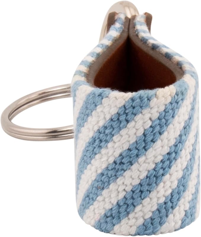 Leather Hand-Stitched Needlepoint Key Fob or Key Chain