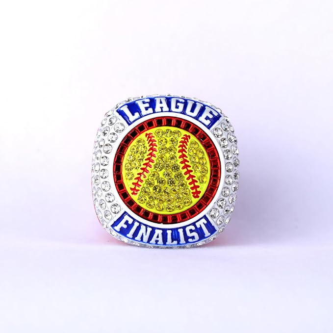 12 pcs Pack League Champions Finalist Softball Championship Awards Trophy Ring Softball Team Awards Softball Players Awards Size 9.5