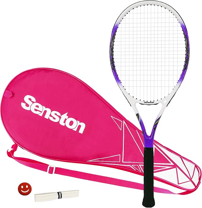 Senston 27 inch Tennis Racket for Adults 1 Pack Tennis Racket Set Tennis Overgrip, Vibration Damper