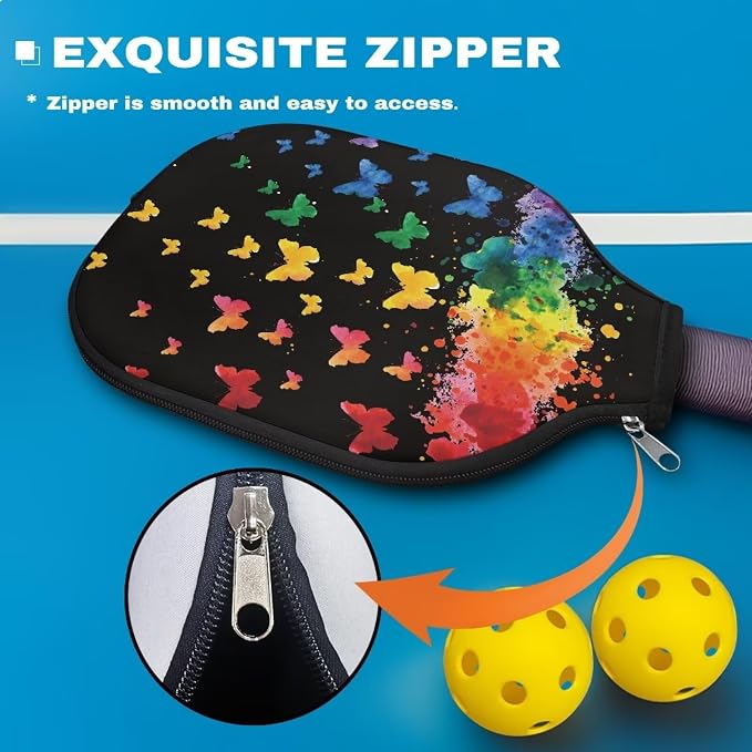 Pickleball Paddle Covers, Fits Standard Pickleball Racquets, Durable Zippered Paddle Cover Universal 8.6 x 11.4Inch